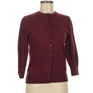J.Crew Burgundy Cardigan Crew - Medium - Cute 3/4 sleeve Cardi